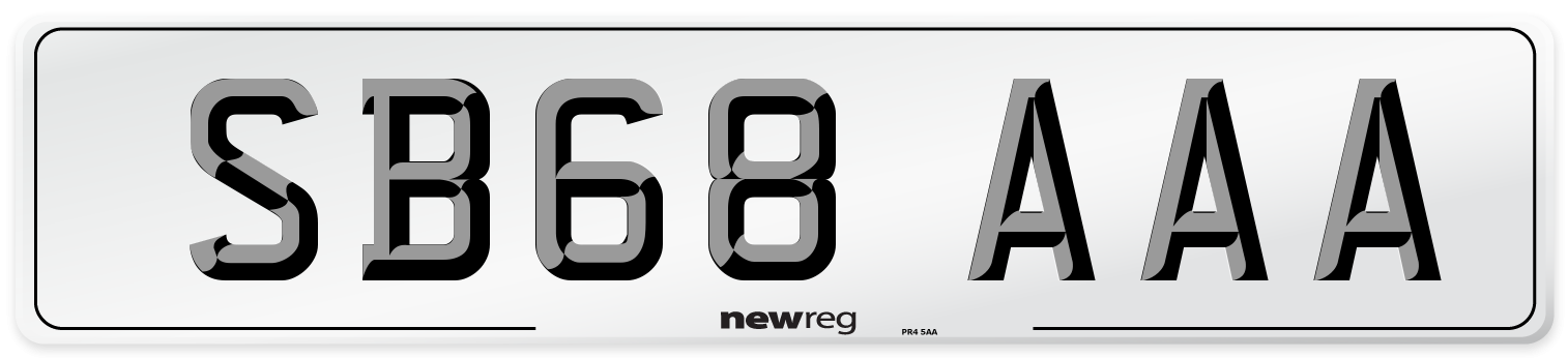 SB68 AAA Number Plate from New Reg
